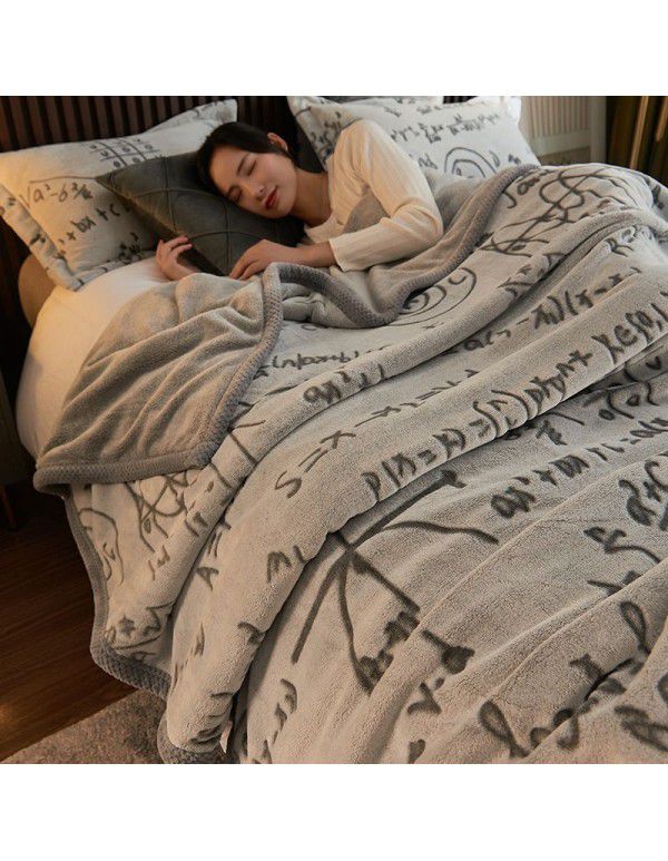 Winter single-layer thickened milk wool blanket double-sided flannel blanket quilt sheet multi-function blanket air conditioning blanket