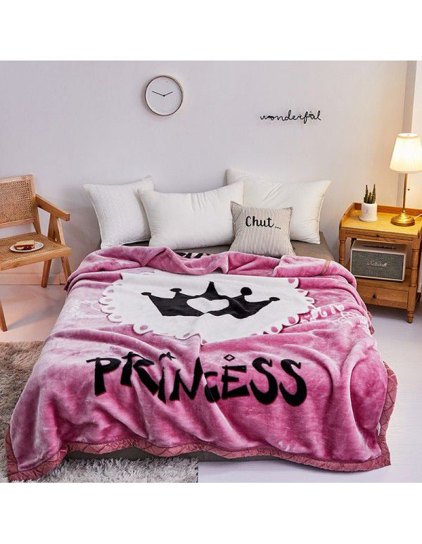 Factory blanket Raschel blanket thickened double-layer warm blanket super soft double-sided blanket gift wholesale