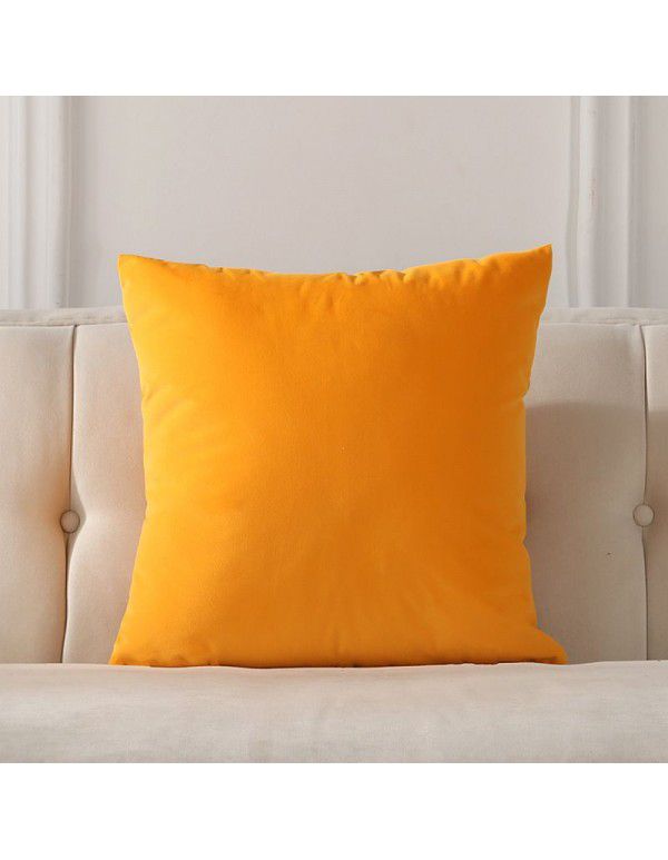 Nordic plain velvet throw pillow waist pillow solid color sofa cushion office waist pillow