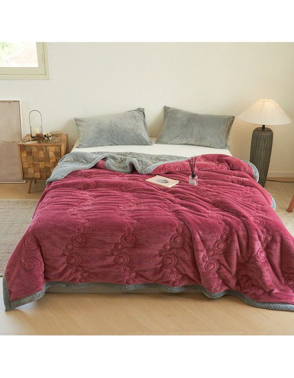 Farai velvet milk velvet composite blanket Double layer blanket Three layer blanket Single double thickened blanket Cotton blanket