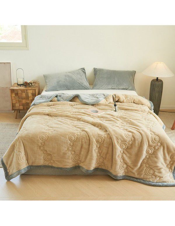 Farai velvet milk velvet composite blanket Double layer blanket Three layer blanket Single double thickened blanket Cotton blanket