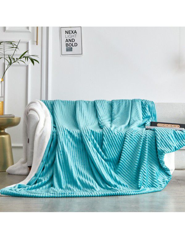 Double layer thickened small blanket sofa cover blanket lamb cashmere magic wool office nap air conditioning children blanket quilt cover