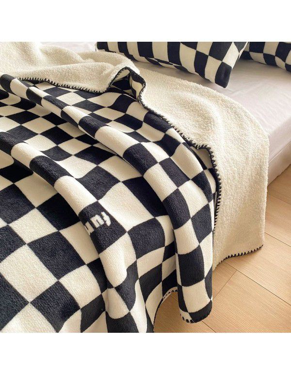  spot double-layer blanket thickened winter children's nap blanket coral wool warm flange blanket