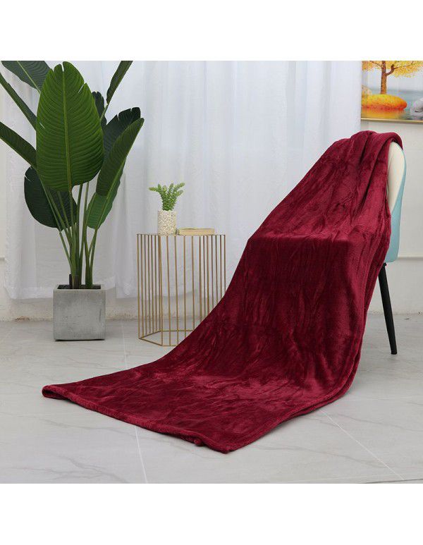 Flannel blanket solid color single layer blanket multi color blanket sofa bedroom office sleeping blanket blanket blanket blanket