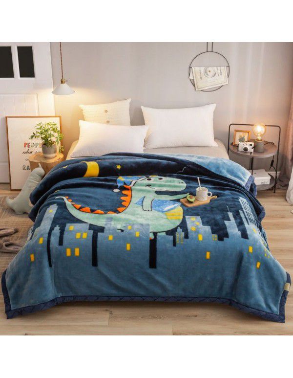 Factory blanket Raschel blanket thickened double-layer warm blanket super soft double-sided blanket gift wholesale