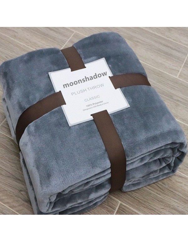 Flannel blanket logo Noon nap blanket Coral velvet air conditioning blanket thickened solid color activity gift blanket in summer