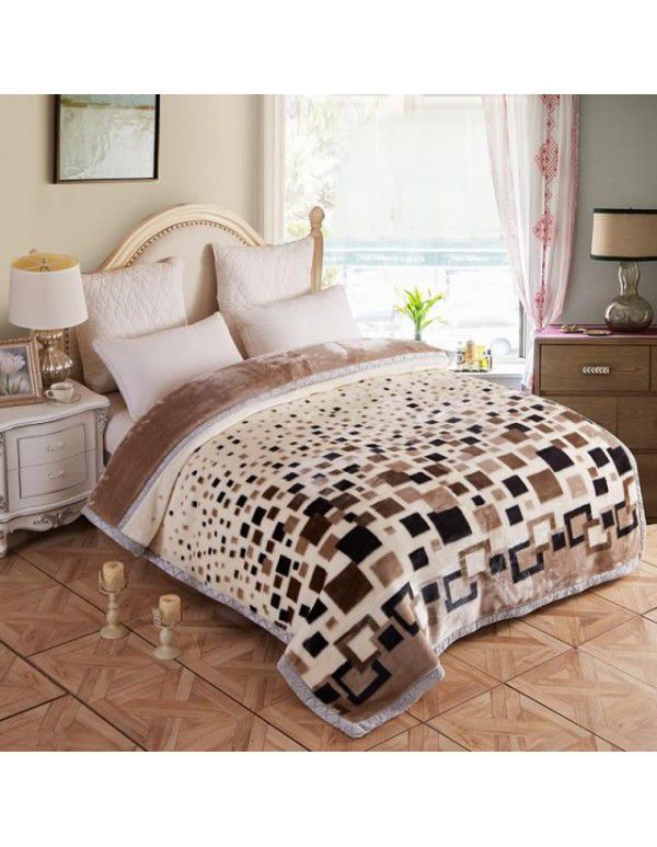 Factory blanket Raschel blanket thickened double-layer warm blanket super soft double-sided blanket gift wholesale