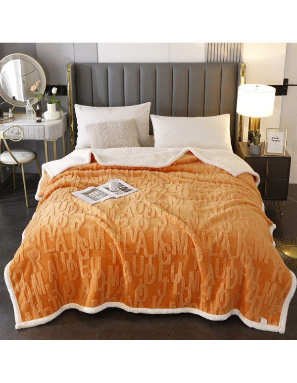  taff leisure blanket solid color lamb blanket Subnet red popular double-layer gift blanket wholesale