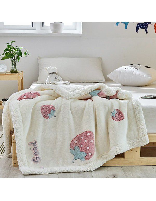 Children's blanket thickened winter cashmere quilt Children's kindergarten nap baby coral blanket