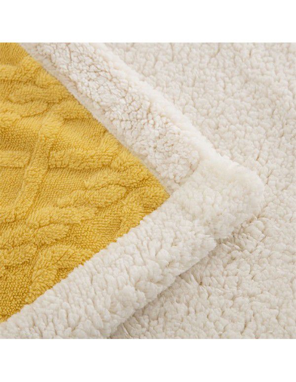 Autumn and winter thickened warm taff milk wool blanket version pure simple lamb wool blanket blanket bedding