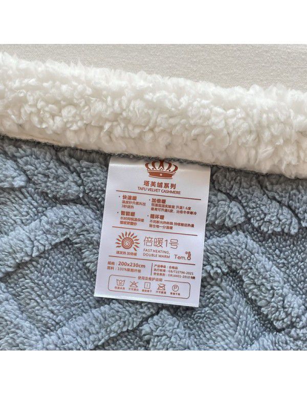 Taff Blanket Autumn and Winter Thickened Thermal Coral Blanket Napping Blanket AB Edition Double Layer Flannel Blanket Wholesale