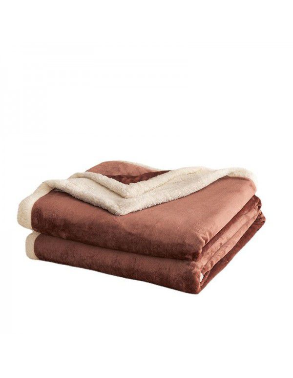 Warm in autumn and winter: 2m A milk wool B lamb wool double sided thickened flannel blanket 1.8 double-layer composite can be ordered