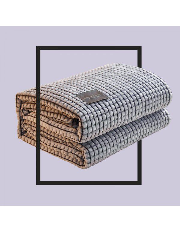 Four seasons blanket thickened milk wool blanket coral wool bed sheet student dormitory car nap office blanket wholesale