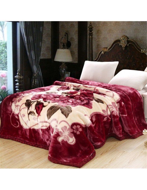 Thickened Raschel blanket Double layer super soft warm blanket Wedding red gift blanket blanket blanket blanket blanket quilt wholesale