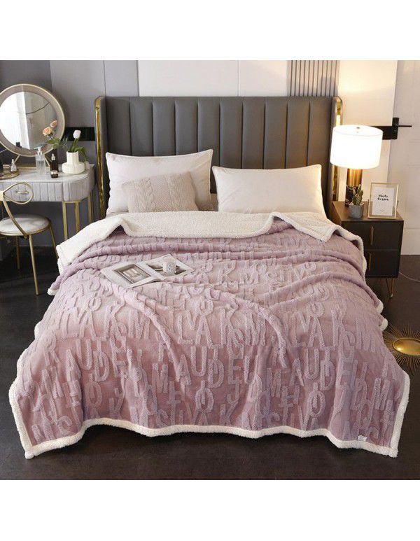  taff leisure blanket solid color lamb blanket Subnet red popular double-layer gift blanket wholesale