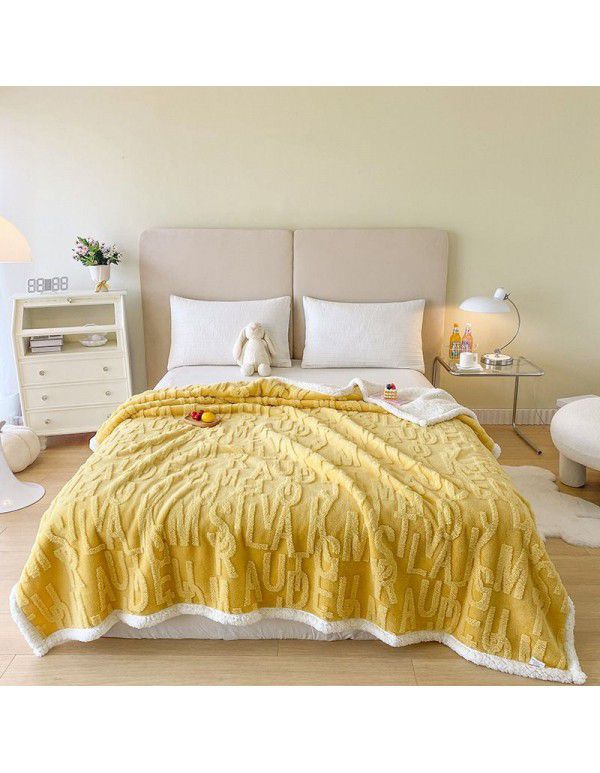  taff leisure blanket solid color lamb blanket Subnet red popular double-layer gift blanket wholesale