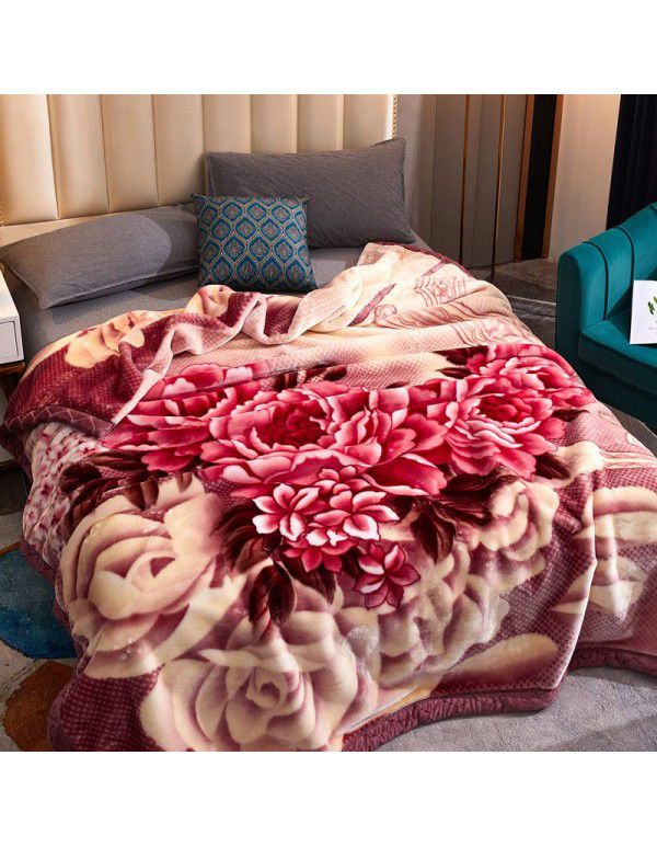 Raschel blanket double layer thickened single and double person cloud blanket in autumn and winter coral velvet flannel quilt double-sided flannel blanket