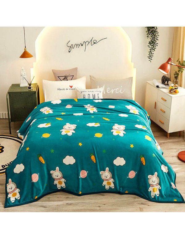 Cross border thickened marten wool blanket Autumn and winter thickened single cover blanket Double printed bed sheet blanket Wholesale by manufacturers