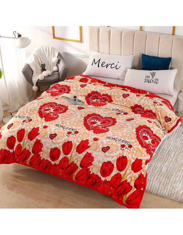 Bedding coral flannel blanket single blanket air conditioning towel quilt spring autumn thin blanket summer bed