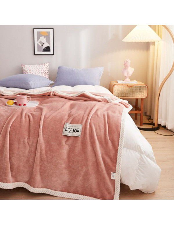 Pure color milk fluff blanket sofa cover blanket nap blanket gift blanket with exquisite gift box