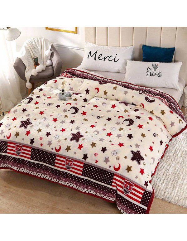 Bedding coral flannel blanket single blanket air conditioning towel quilt spring autumn thin blanket summer bed