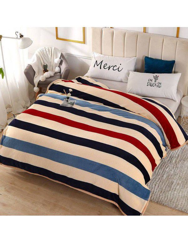 Bedding coral flannel blanket single blanket air conditioning towel quilt spring autumn thin blanket summer bed