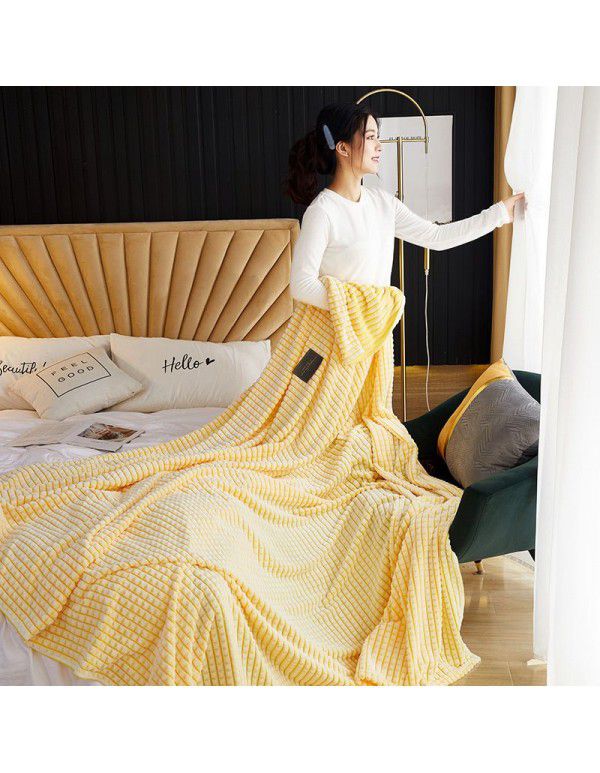 Four seasons blanket thickened milk wool blanket coral wool bed sheet student dormitory car nap office blanket wholesale