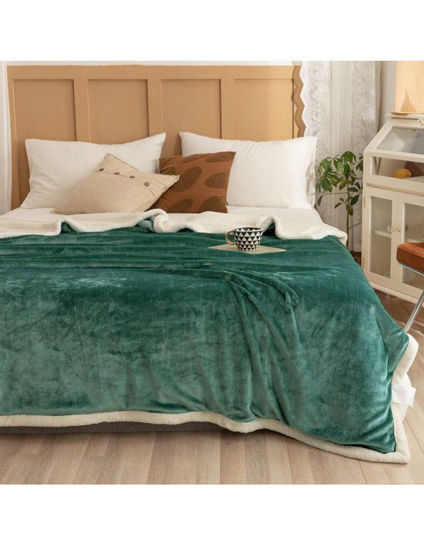 Warm in autumn and winter: 2m A milk wool B lamb wool double sided thickened flannel blanket 1.8 double-layer composite can be ordered