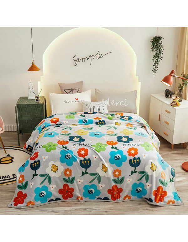 Cross border thickened marten wool blanket Autumn and winter thickened single cover blanket Double printed bed sheet blanket Wholesale by manufacturers