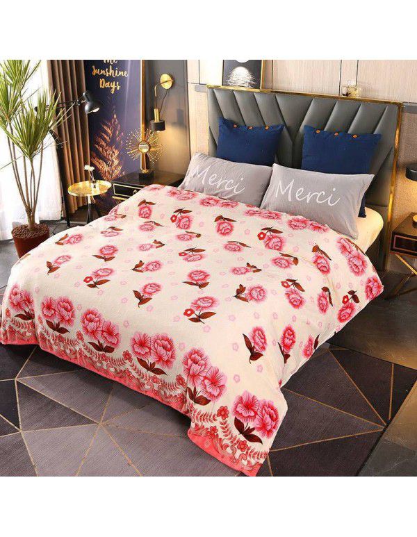 Bedding coral flannel blanket single blanket air conditioning towel quilt spring autumn thin blanket summer bed