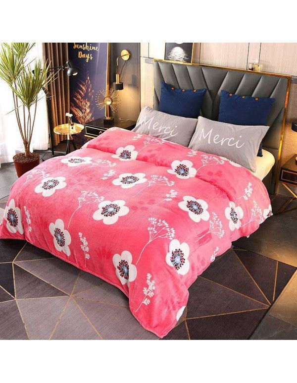 Bedding coral flannel blanket single blanket air conditioning towel quilt spring autumn thin blanket summer bed