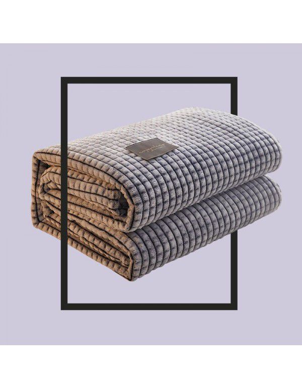 Four seasons blanket thickened milk wool blanket coral wool bed sheet student dormitory car nap office blanket wholesale