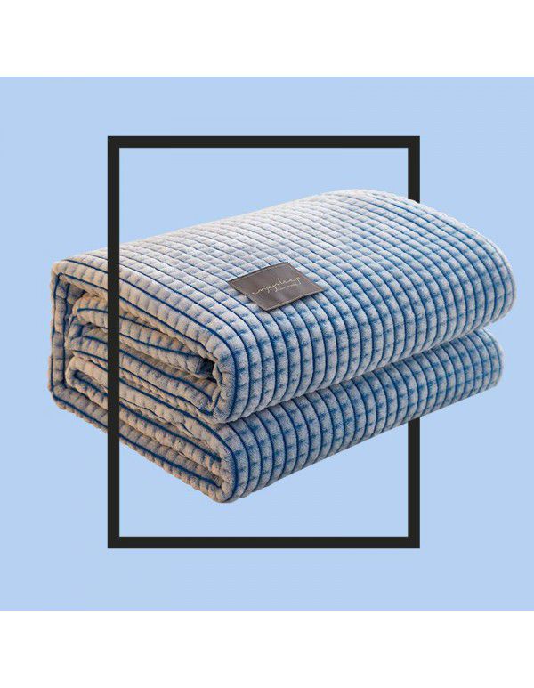 Four seasons blanket thickened milk wool blanket coral wool bed sheet student dormitory car nap office blanket wholesale