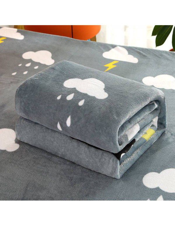 Bedding coral flannel blanket single blanket air conditioning towel quilt spring autumn thin blanket summer bed