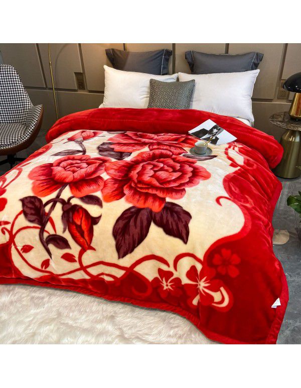 Wholesale Raschel Blanket Red Wedding Wedding Matchmaking Farai Cashmere Cloud Blanket Group Buying Gifts