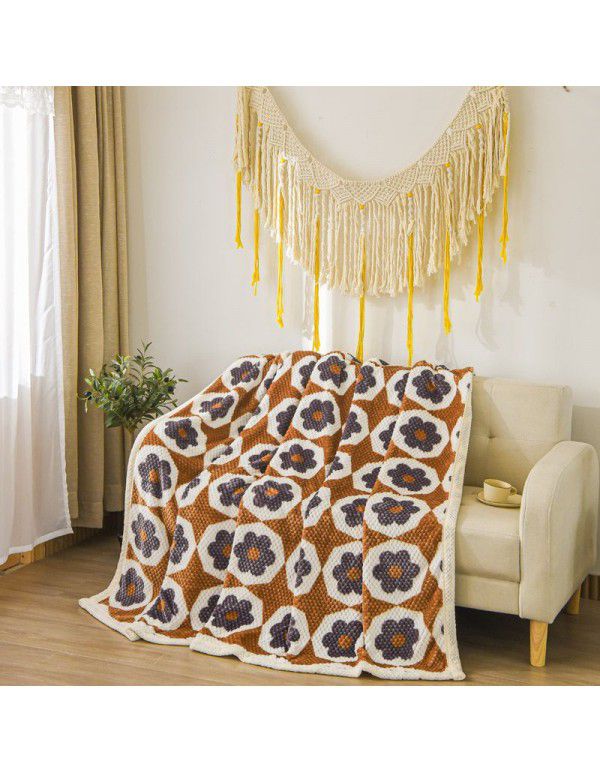 Wholesale of new 400g high gram heavy milk velvet, pineapple lattice double-sided jacquard thickened blanket, nap blanket