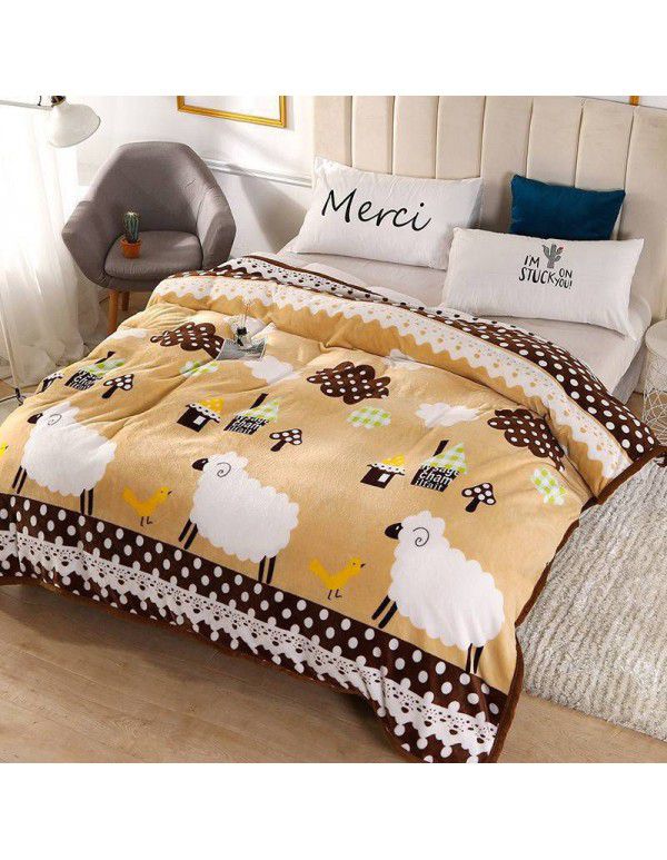 Bedding coral flannel blanket single blanket air conditioning towel quilt spring autumn thin blanket summer bed