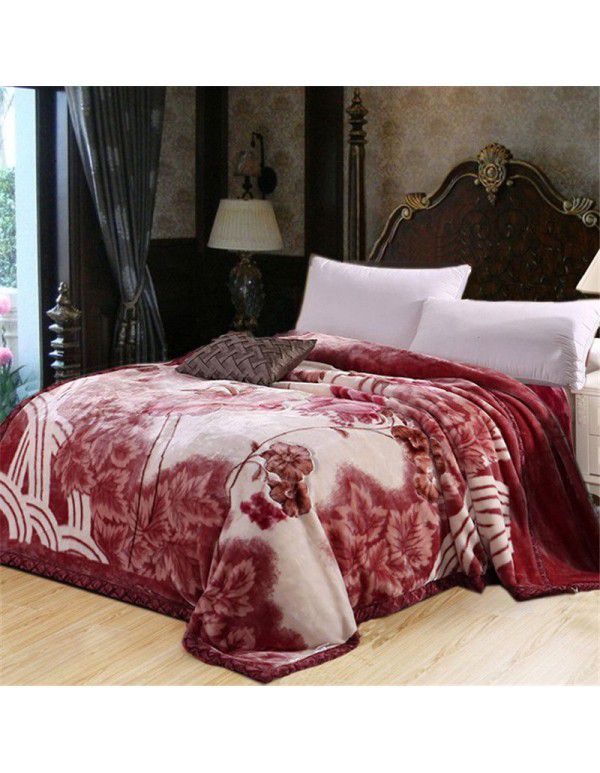 Thickened Raschel blanket Double layer super soft warm blanket Wedding red gift blanket blanket blanket blanket blanket quilt wholesale