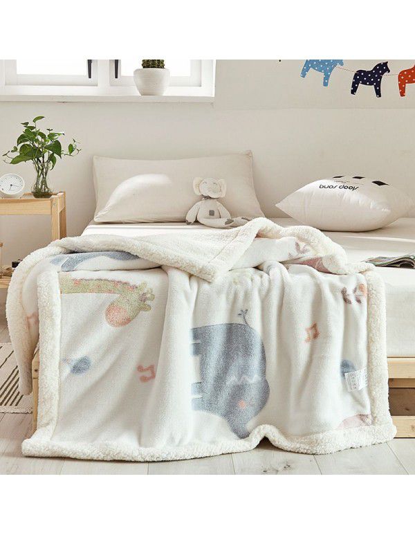 Children's blanket thickened winter cashmere quilt Children's kindergarten nap baby coral blanket