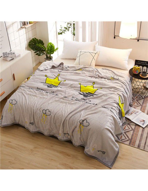 Cross border thickened marten wool blanket Autumn and winter thickened single cover blanket Double printed bed sheet blanket Wholesale by manufacturers