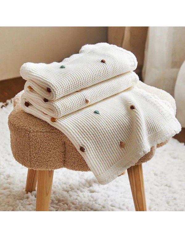 Za * rahome same cotton hook edge nap air conditioning blanket for small people simple household photo sofa knitted blanket