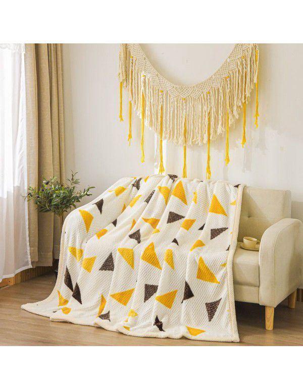 Wholesale of new 400g high gram heavy milk velvet, pineapple lattice double-sided jacquard thickened blanket, nap blanket