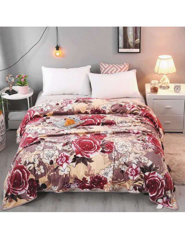 Bedding coral flannel blanket single blanket air conditioning towel quilt spring autumn thin blanket summer bed