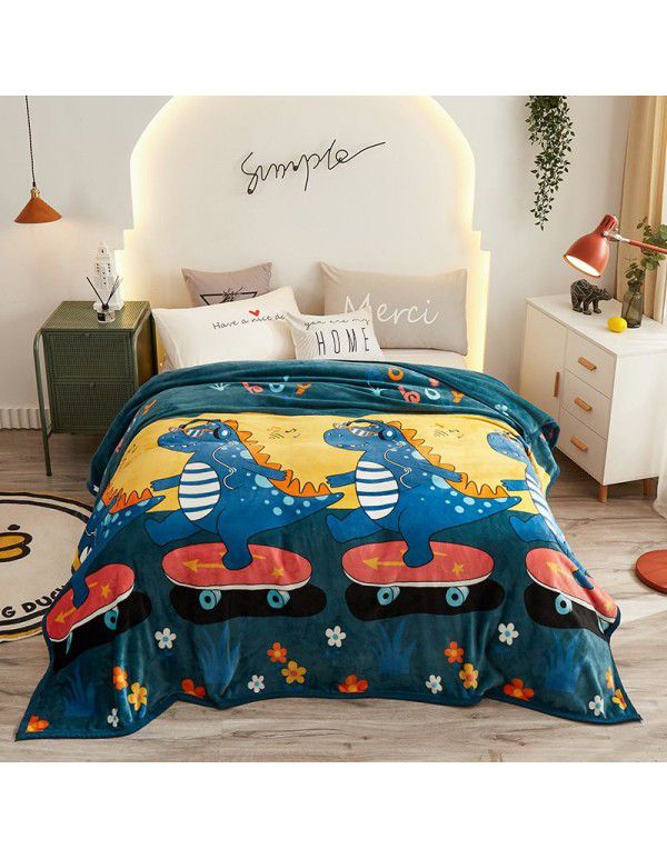 Cross border thickened marten wool blanket Autumn and winter thickened single cover blanket Double printed bed sheet blanket Wholesale by manufacturers