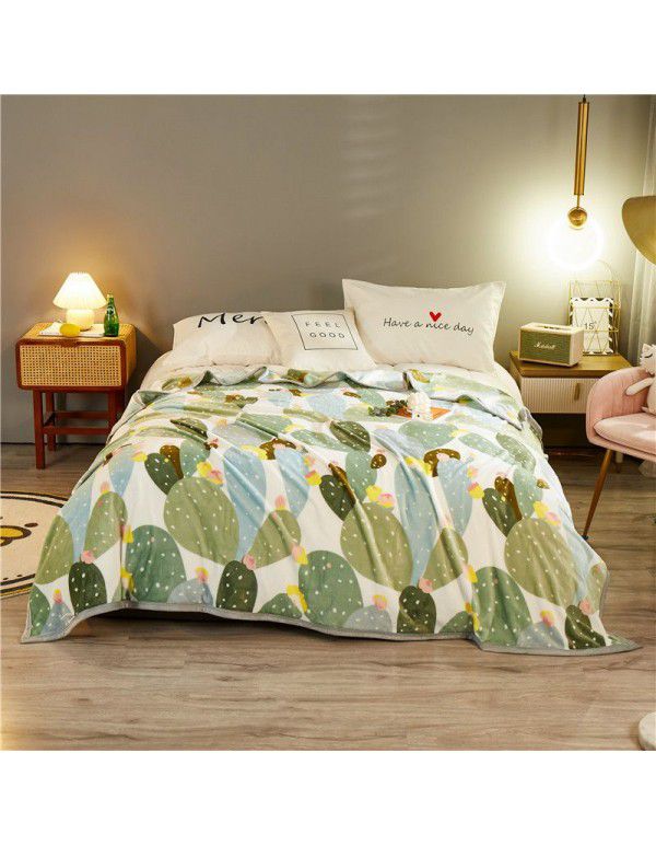 Cross border thickened marten wool blanket Autumn and winter thickened single cover blanket Double printed bed sheet blanket Wholesale by manufacturers