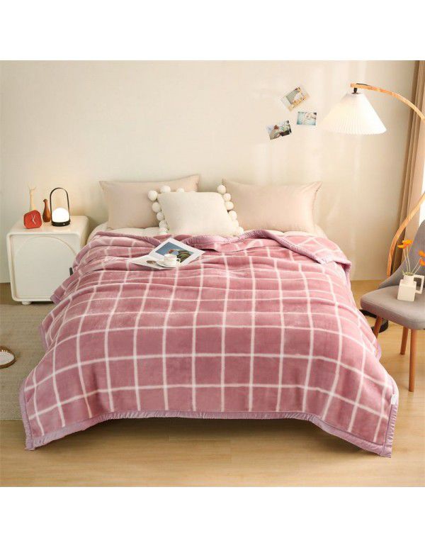 Raschel blanket thickened in winter, air conditioning, nap cover blanket, single dormitory, student flannel blanket, quilt