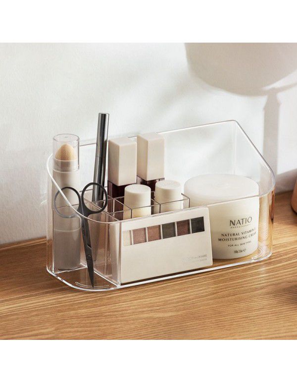 Nachuan Simple Household Mirror Cabinet Storage Box Desktop Cosmetics Jewelry Sundries Plastic Transparent Compartment Sorting Box