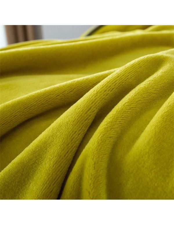 Ins solid flannel blanket wholesale 2022 autumn and winter thickened thermal coral blanket office nap blanket