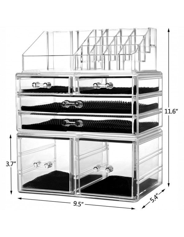 Acrylic drawer cosmetic storage box can be stacked on the dresser lipstick skin care product category shelf