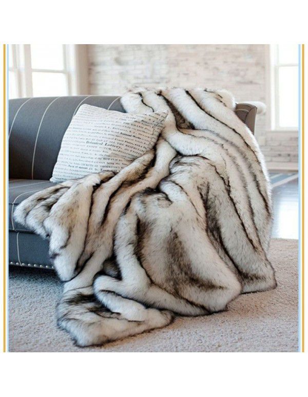 European Fox like Blanket Model Room Soft Fur Blanket PV Blanket Bed End Blanket